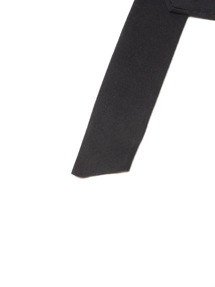 Spliced Belt A Line Dress For Women Stand Collar Sleeve