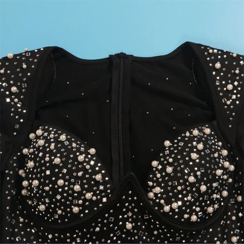 Sequin Rhinestone Bodycon Dress For Party Night Club