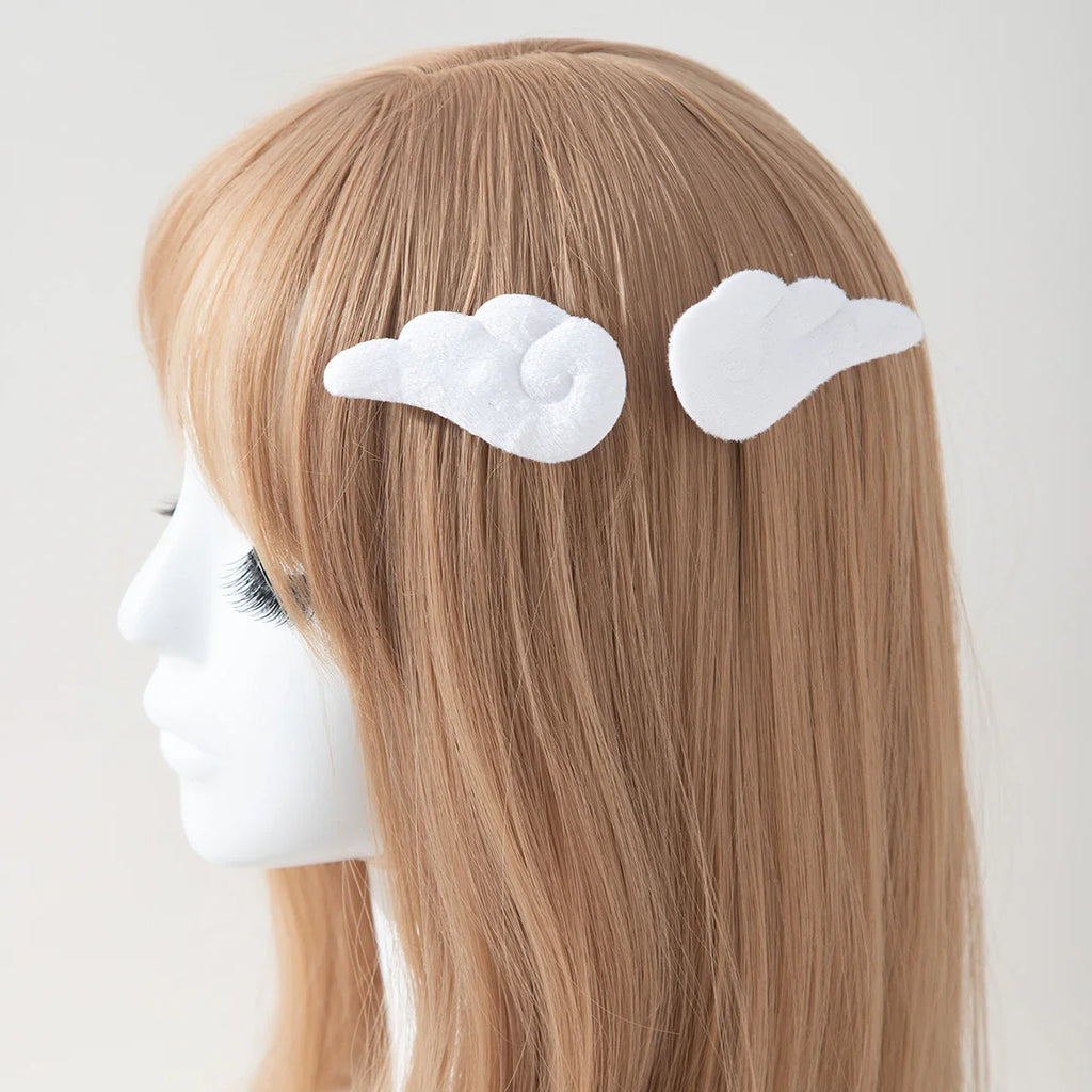 2Pcs Angel Wing Hair Clips Cute Plush Barrettes for Girls Party Wedding Birthday Accessories