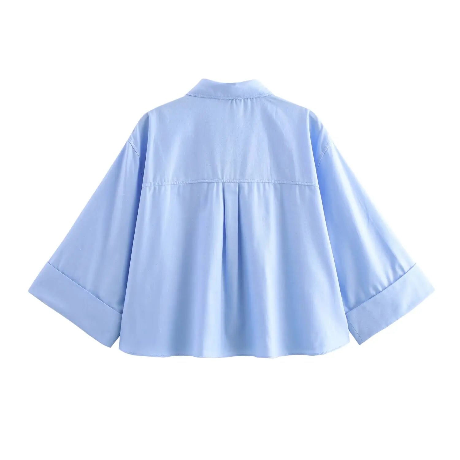 Women's Basic Short-Sleeved Lapel Shirt Simple Fashion Versatile Casual Top