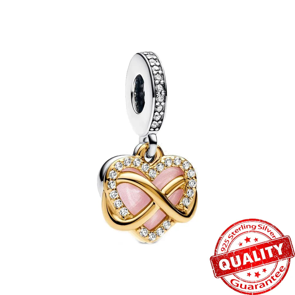 925 Sterling Silver Love Heart Envelope Rose Pendant with Crystal Ball for DIY Bracelet and Necklace Jewelry Gifts