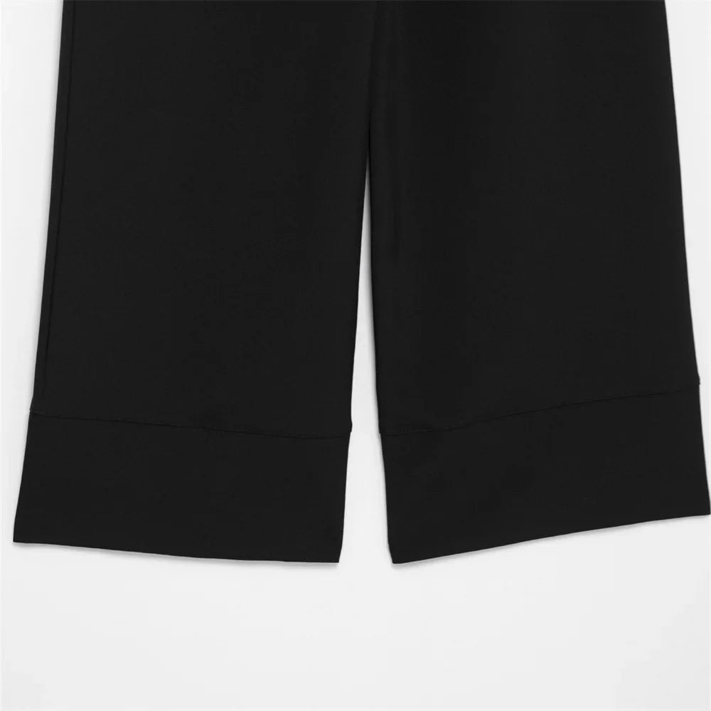 Women's Casual Double Breasted Kimono Style Suit Jacket and Straight Leg Pants Set for Spring Fashion