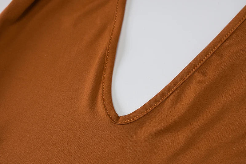 Backless V Neck Bodycon Maxi Dress Sleeveless Summer Women