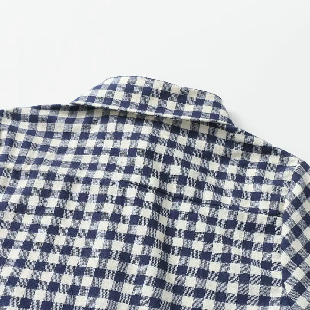 Heavy Embroidered Retro Plaid Shirt with Classic All-Match Design and Vintage Charm