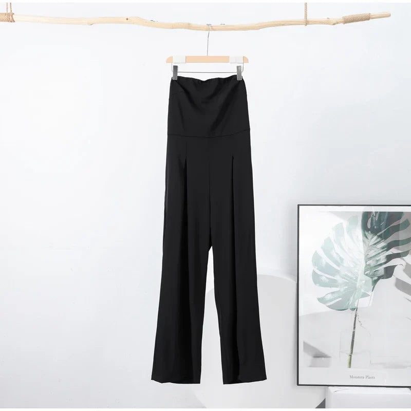 Solid Backless Off Shoulder Jumpsuit for Women Waist Cinching Wide Leg Pants with Pockets Elegant Summer Bodysuit Outwear