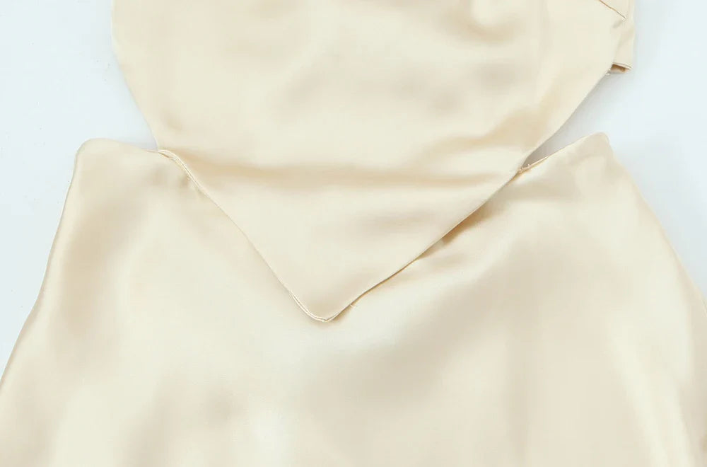 Hollow Out Midi Dress Backless Bow Tie Soft Touch Fabric