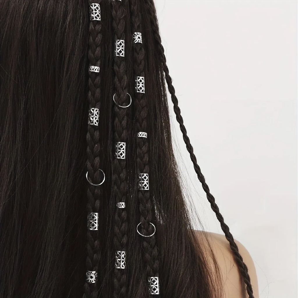 80pcs Dreadlock Hair Beads - Stylish Alloy Hair Accessories for Braids and Locs