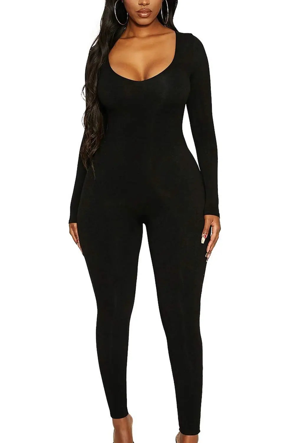 Women's Long Sleeve Skinny Bodycon Romper Jumpsuit Solid Color Casual Fitness Streetwear Overalls