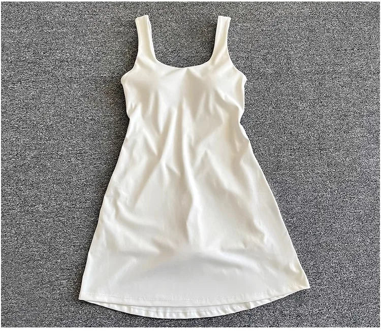 Women Tennis Dress With Built In Chest Pads One Piece Skort
