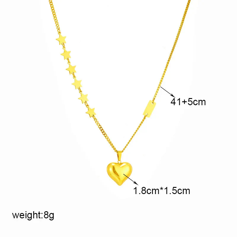 Stainless Steel Butterfly Moon Lock Blue Eyes Pendant Necklace for Women Multilayer Choker Chain Jewelry Gifts