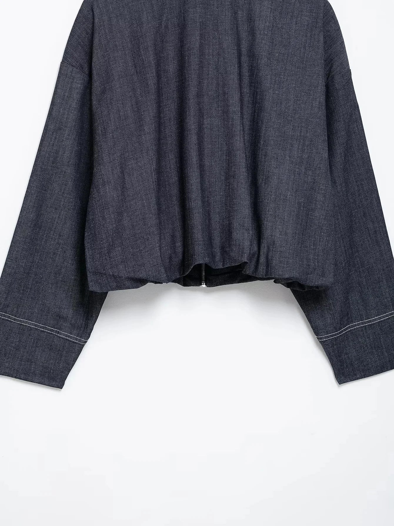 Casual Denim Loose Fit Women Suit Set with O Neck Zipper Bomber Jacket and Pleated Mini Skirt Vintage Inspired Spring Summer Fashion Ensemble