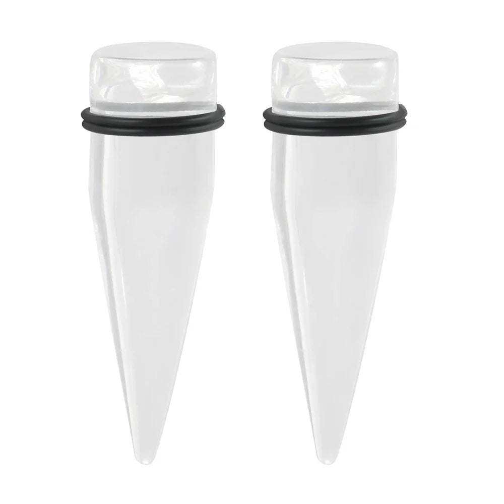 Black and White Acrylic Spiral Ear Stretcher Taper Piercing Expander Plugs 12mm to 24mm