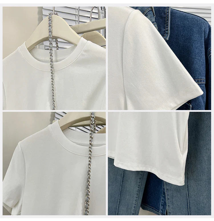 Oversized Cotton T-Shirt for Women, Short Sleeve Spring Tee with Trendy Print, Casual Y2K Style Top