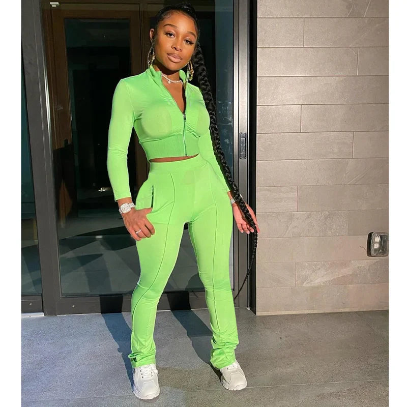 Casual Solid Color Two Piece Sports Set Comfortable Lightweight Workout Lounge Wear