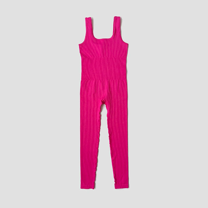 Seamless High Stretch Yoga Jumpsuit for Women Lightweight Breathable Fitness Activewear with Contouring Design and Moisture Wicking Fabric