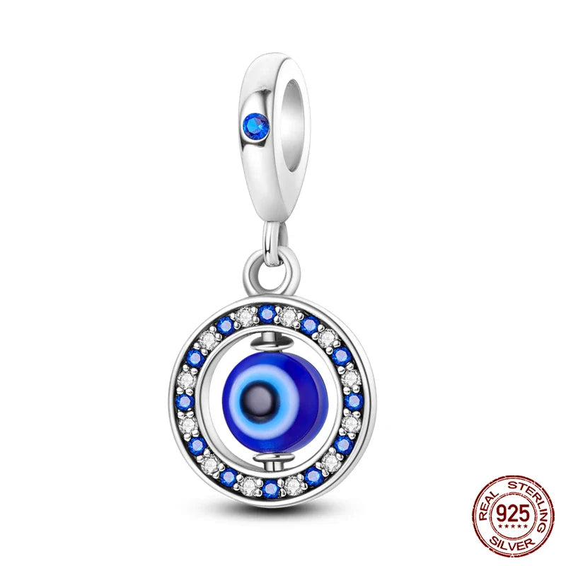 925 Silver Devil's Eye Charms Beads for Women DIY Jewelry Making