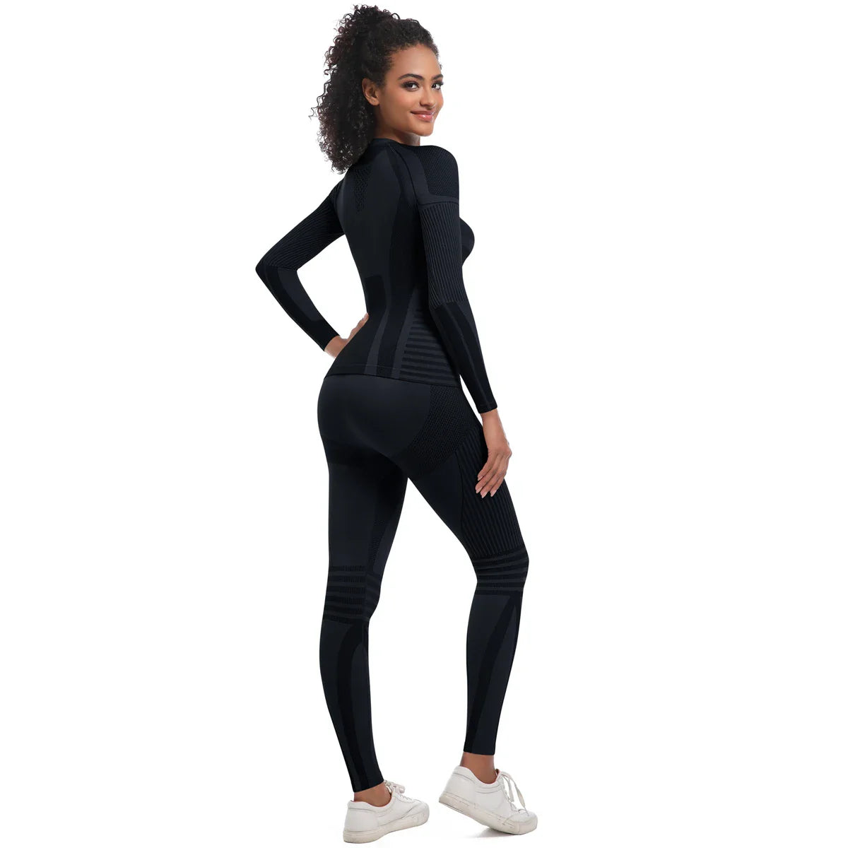 Women Thermal Skiwear Set Yoga and Fitness Workout Suit for Skiing Snowboarding Running and Exercise