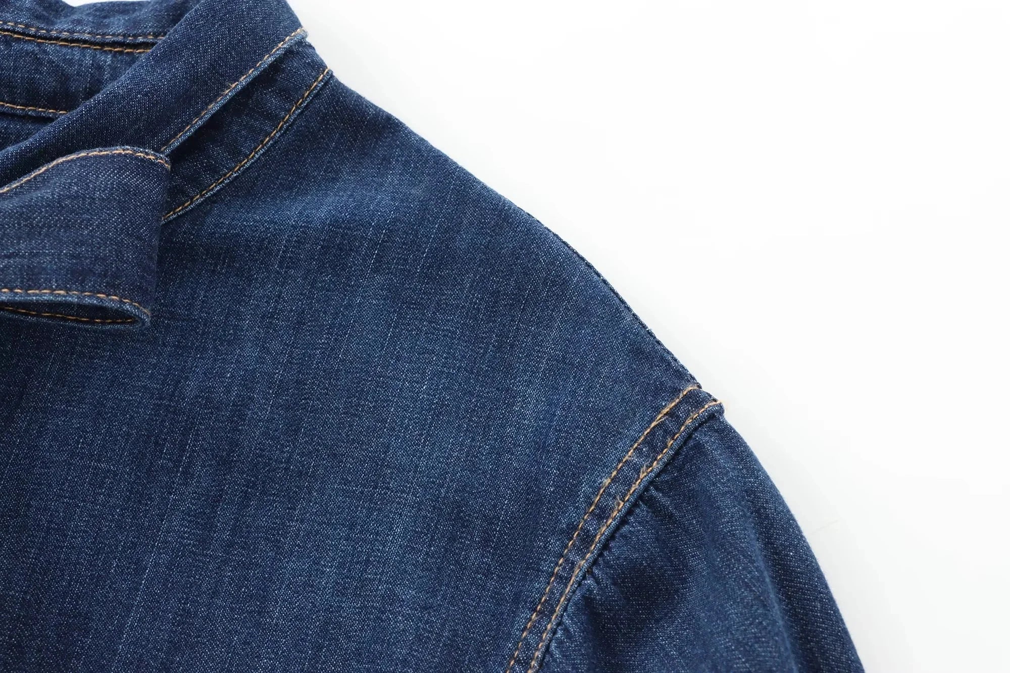 Women's Elegant Denim Shirt with Bowtie Single Breasted Casual Streetwear Autumn Winter Fashion Solid Button-Up