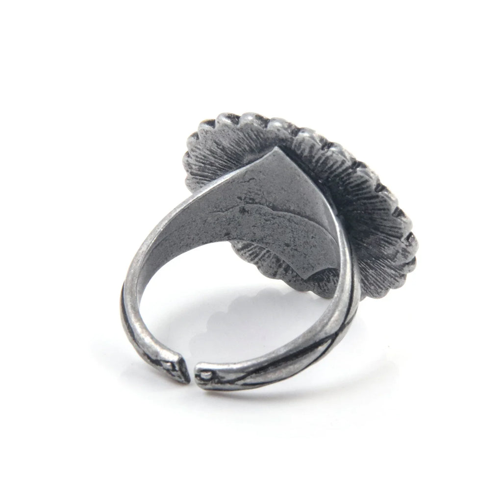 Dark Souls Adjustable Gemstone Ring Chrysanthemum Design for Cosplay Jewelry Accessories