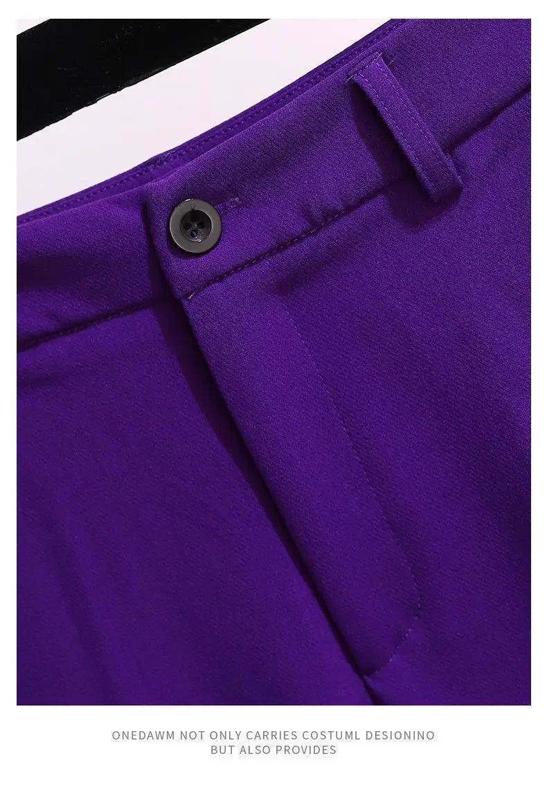 Purple Women Office Blazer Suit Two Piece Set For Work