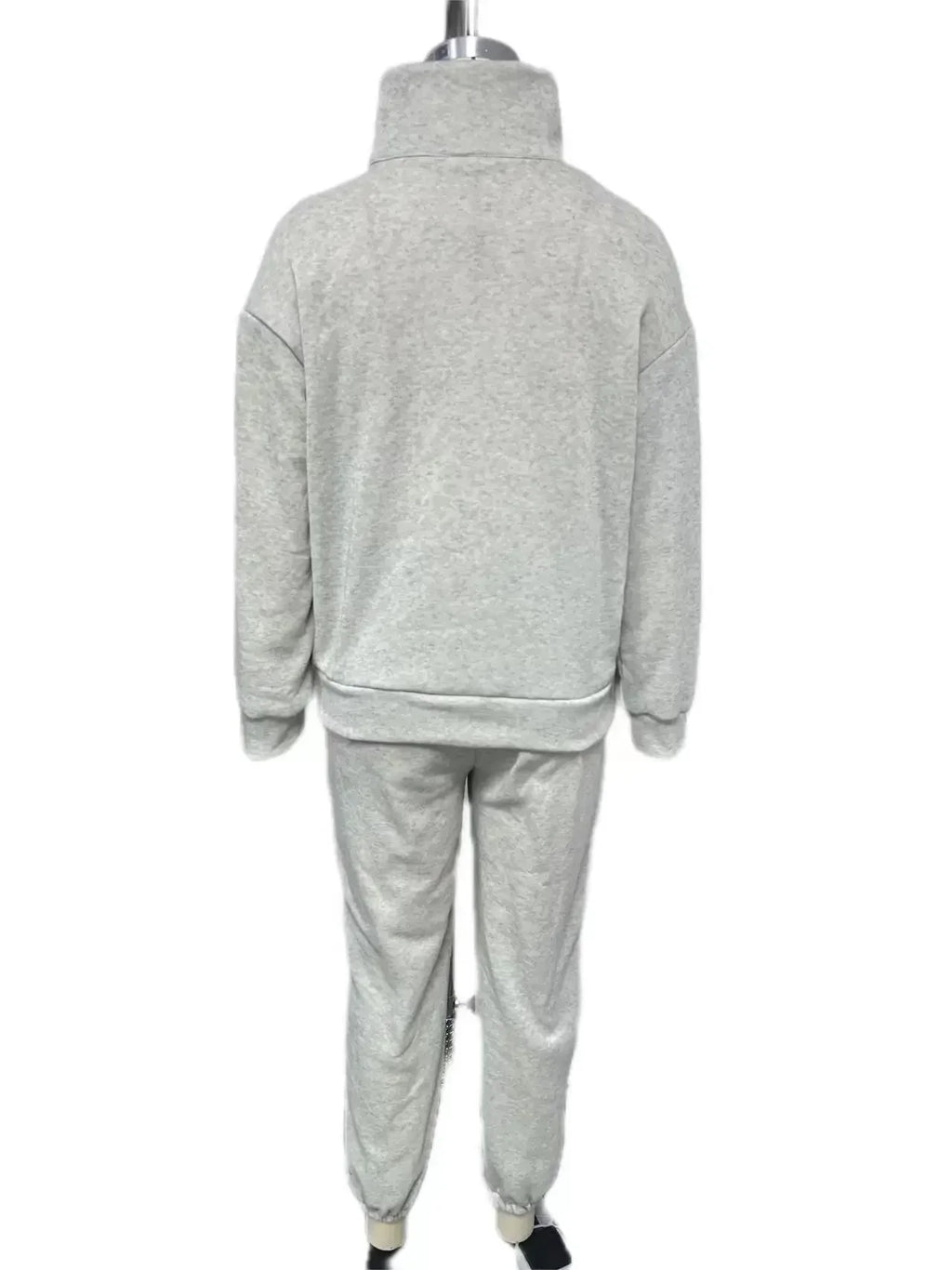 Cozy Casual Long Sleeve Fleece Sweatshirt and Trousers Two Piece Set for Women Warm Autumn Tracksuit with Hoodie