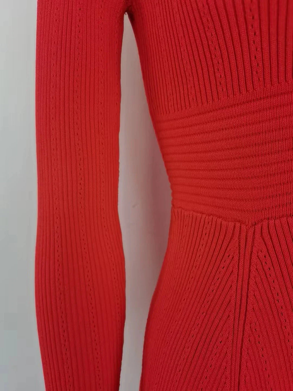 Knitted Long Sleeve V Neck Button Party Dress for Autumn