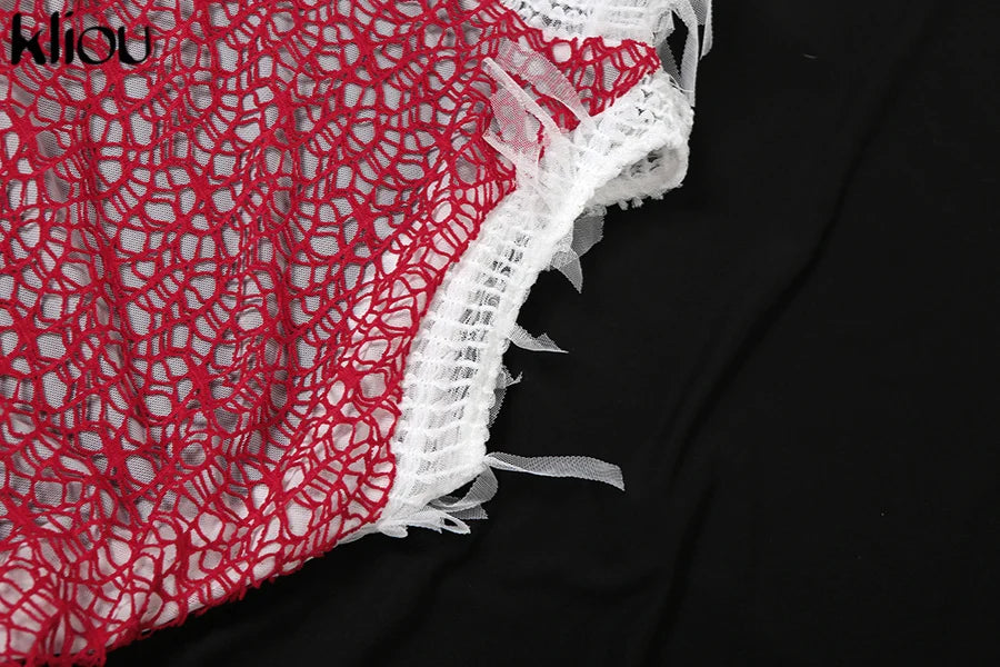 Backless Crochet Maxi Dress With Stand Collar And Pleats