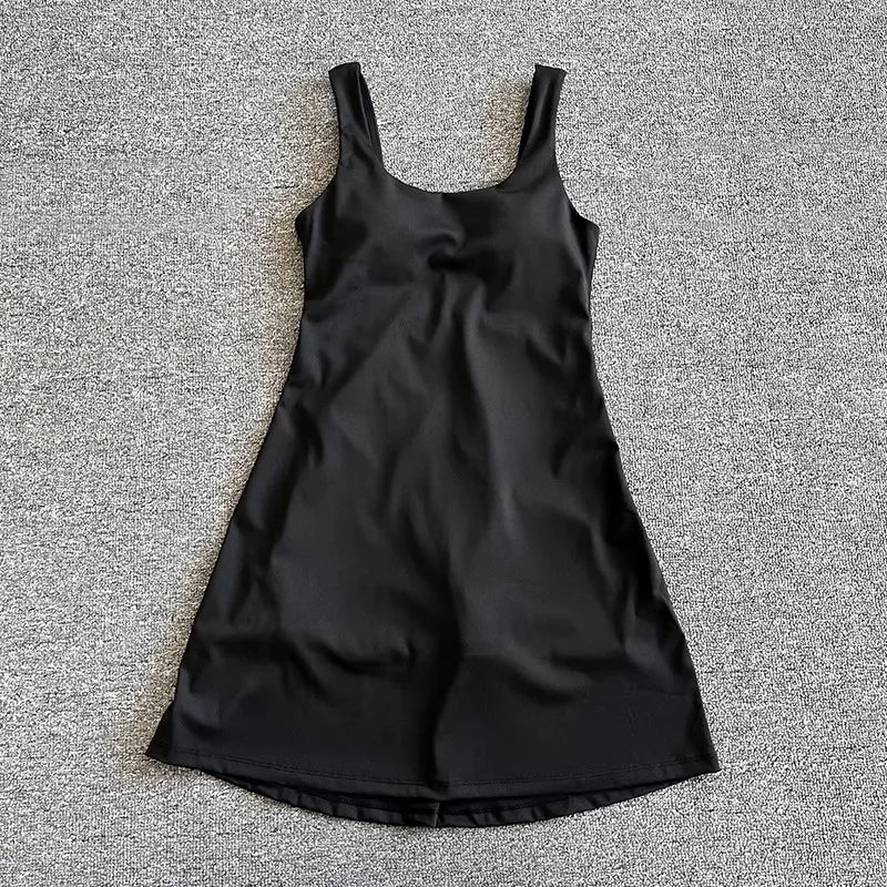 Women Tennis Dress With Built In Chest Pads One Piece Skort