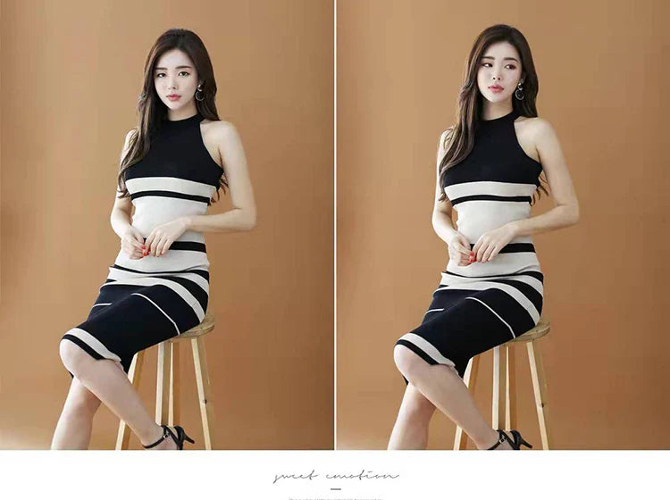 Womens Summer Bodycon Maxi Dress Sleeveless Bandage Knit