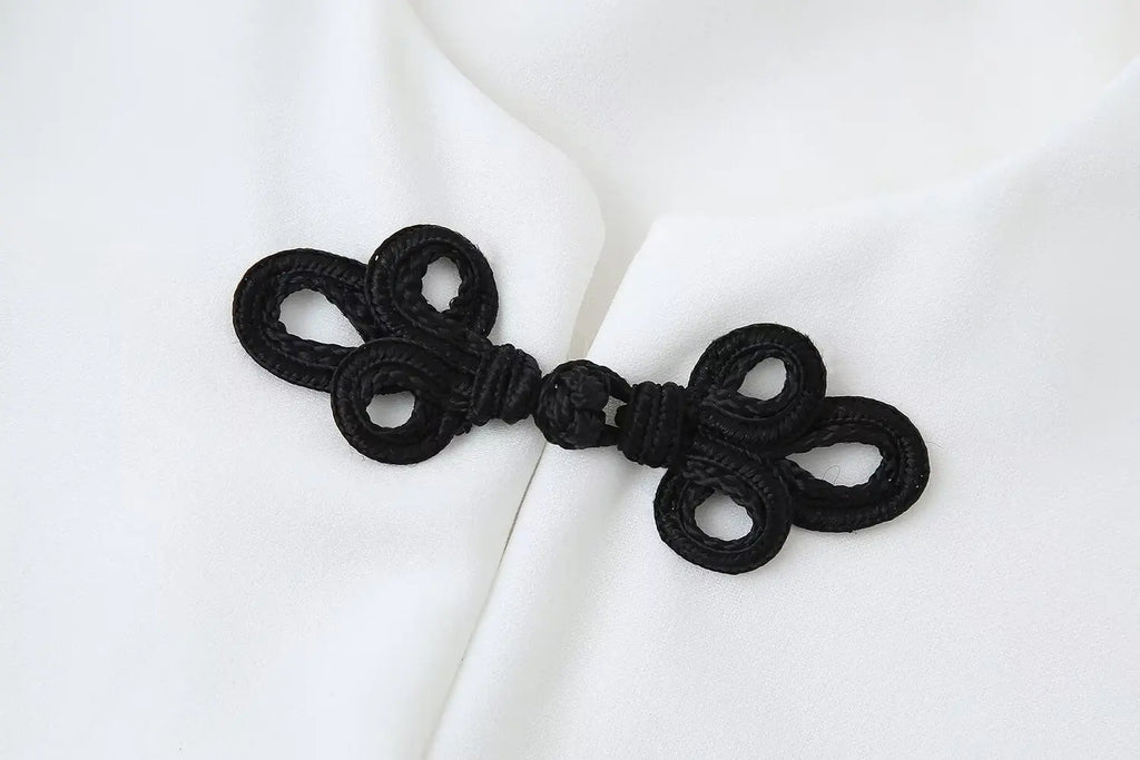 Women Summer Casual Pants Suit with Puff Sleeve Shirt and Elegant Long Pants Matching Set