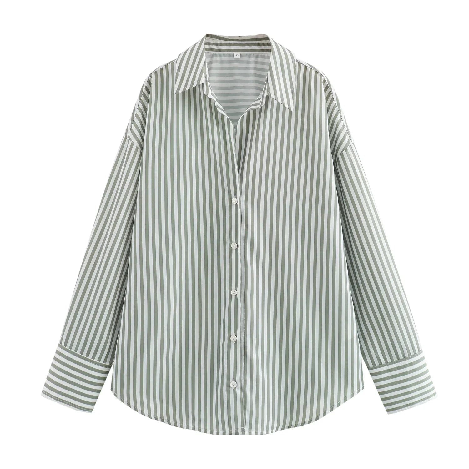 Women's Casual Versatile Loose Poplin Shirt Lightweight Basic Button-Up for Autumn Fashion