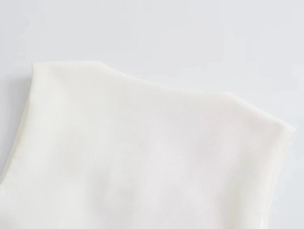 Casual Solid Color V Neck Sleeveless Single Breasted Vest With Elegant Mid Waist Wide Leg Pants Set