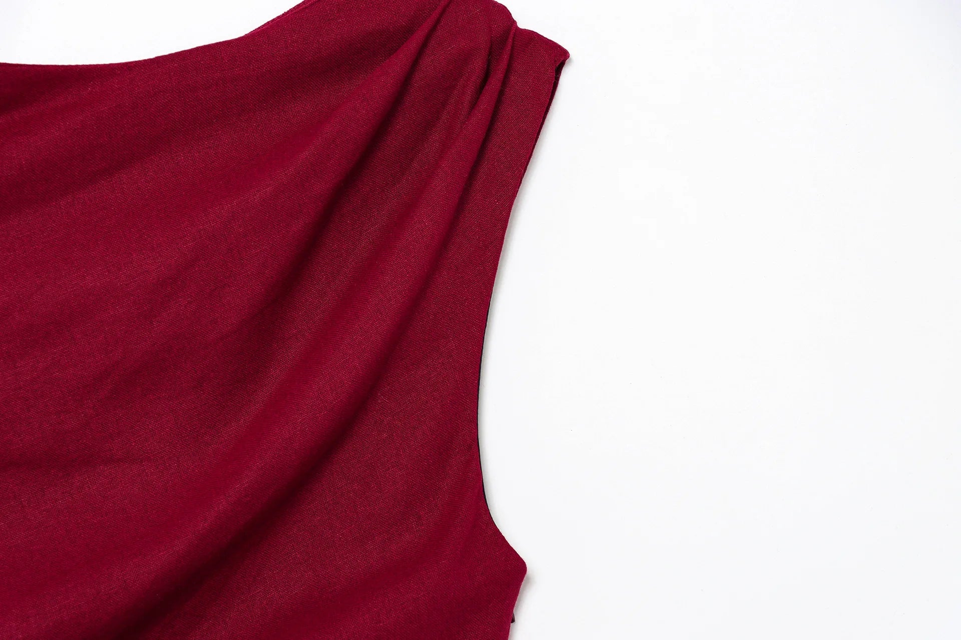 Women's Pleated Asymmetric Evening Dress High Waist Zipper