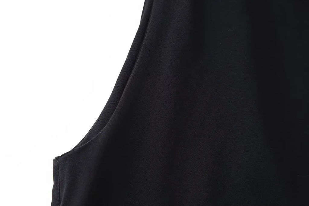 High Waist Pleated Dress With Belt Round Neck Sleeveless