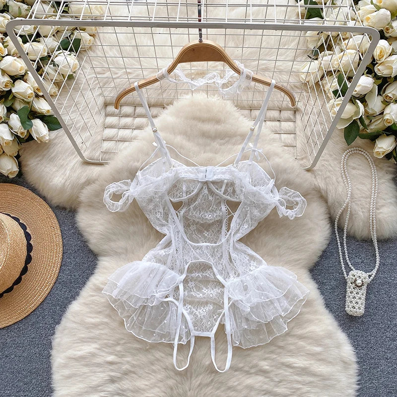 Sexy Lace Cami Bodysuit See Through Playsuit For Women