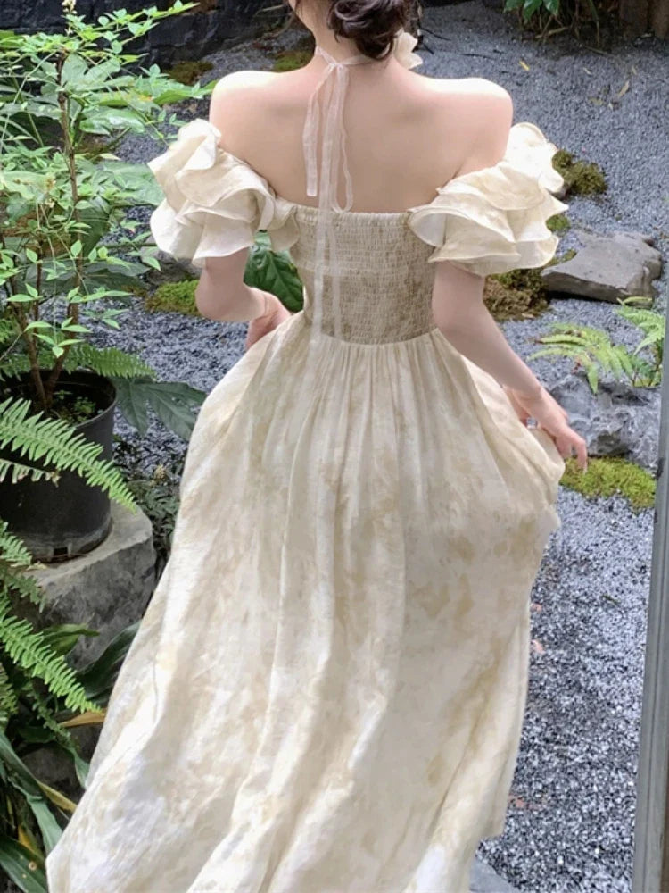 Elegant Vintage Aline Party Dress For Women Casual Prom