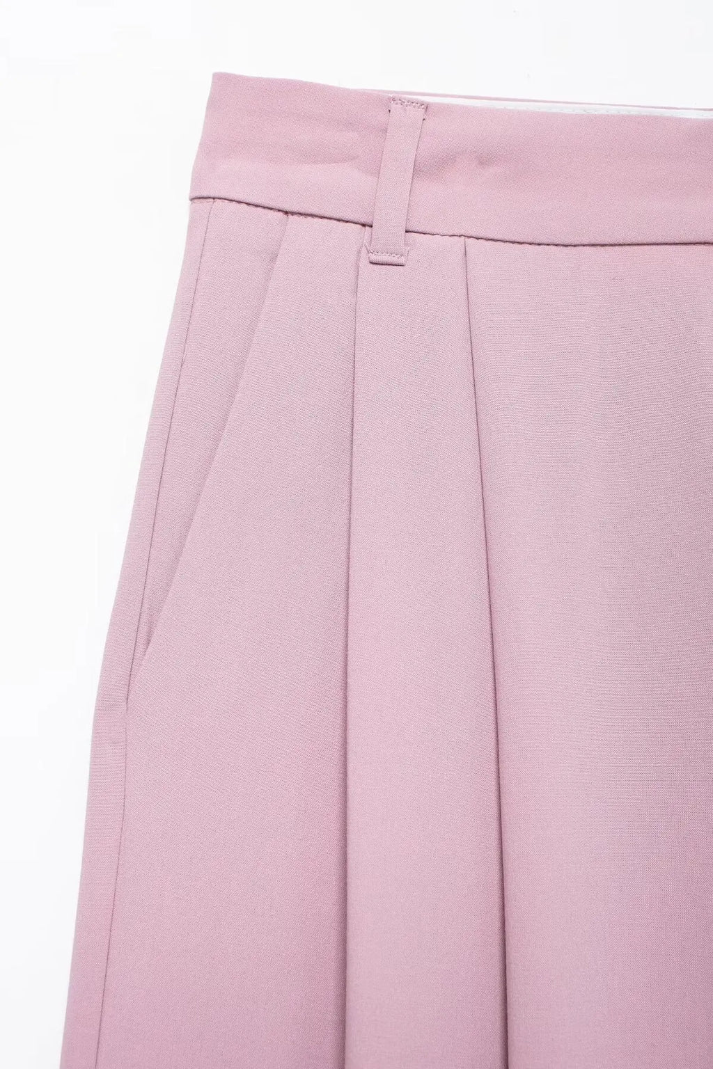 Solid Sleeveless V-Neck Vest and High Waist Zipper Loose Pants Set for Office and Casual Wear