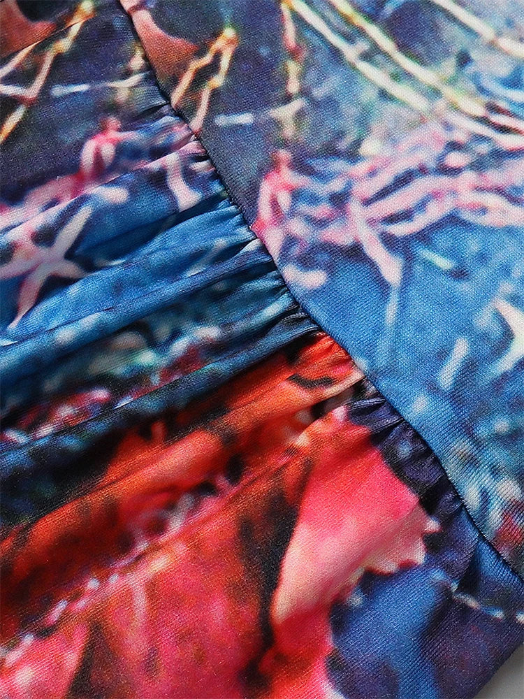 Women's Casual Printed Button Front Long Sleeve Dress