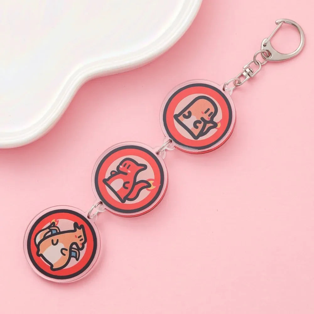 Cute Anime Acrylic Keychain Accessory Cartoon Car Bag Pendant Gift for Friends Fans