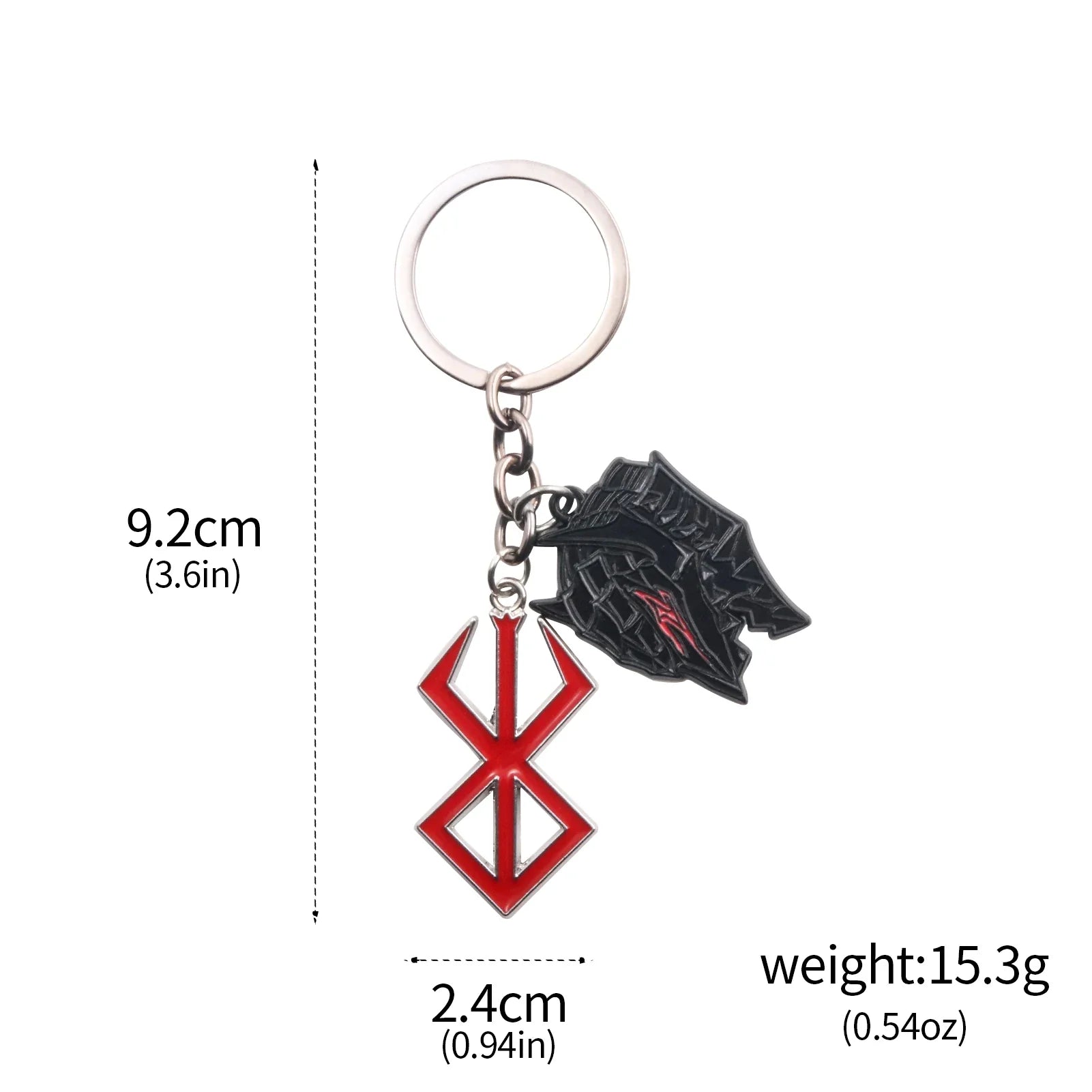 Anime Red Skull Keychain Berserk Warrior Griffith Guts Keyring Cosplay Prop Gift for Men and Women