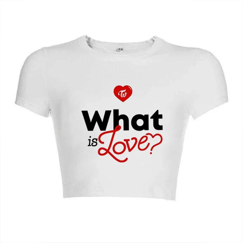 Korean KPOP Women Slim Fit T-Shirt Harajuku Style Streetwear for Summer Fashion