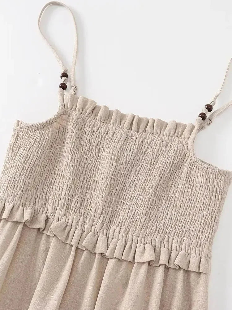 Sexy Backless Halter Dress With Honeycomb Check Pattern