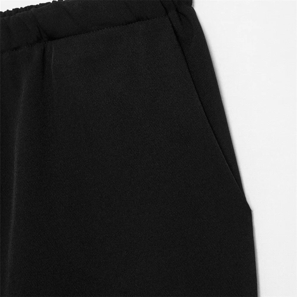 Women's Casual Double Breasted Kimono Style Suit Jacket and Straight Leg Pants Set for Spring Fashion