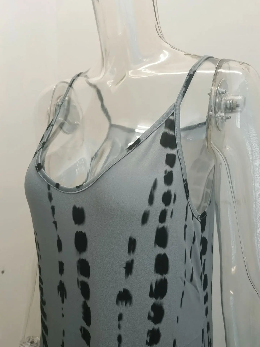 Sling Dress Tie Dye Print Flared Maxi Casual Dress