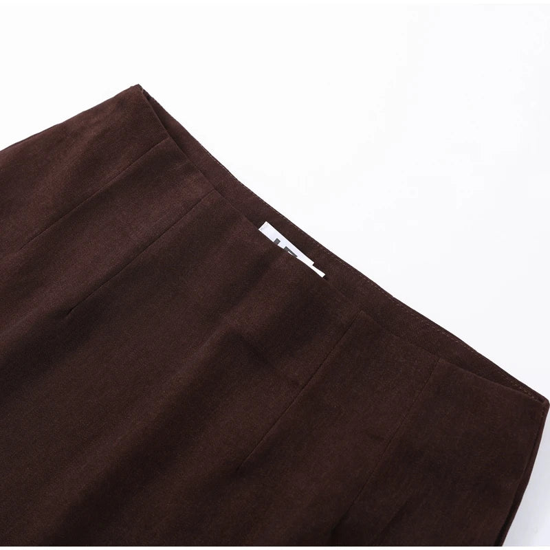 Elegant Women Blazer and Mini Skirt Set with Shoulder Pads Cinched Waist Suit Jacket and A-line Skirt Two-Piece Office Outfit