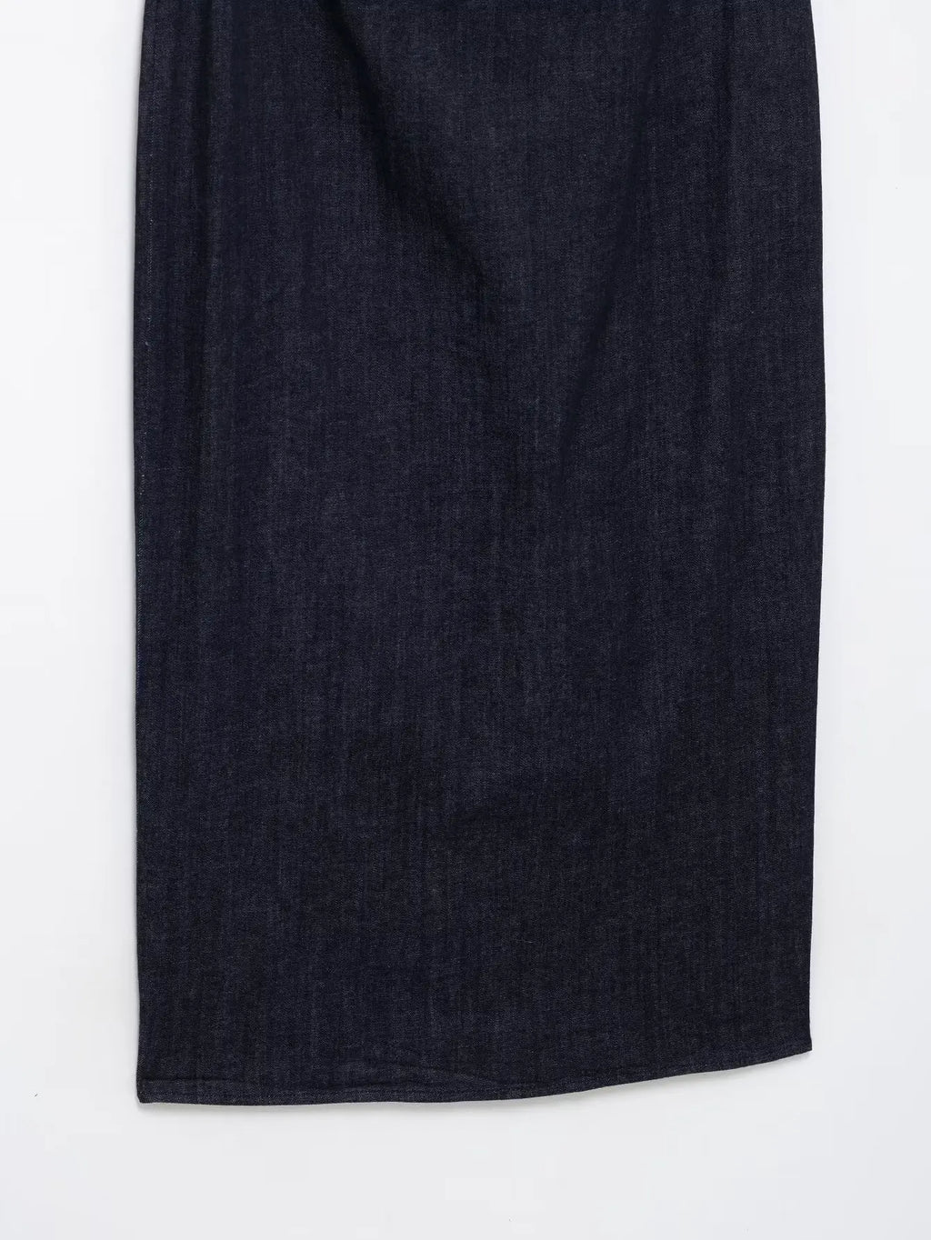 Navy Blue Pleated Denim Midi Dress for Women Short Sleeves