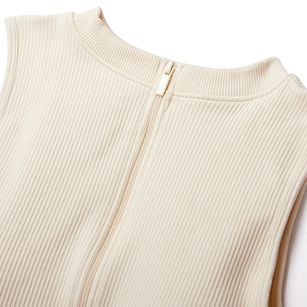 Zipper XL Size Sleeveless Jumpsuit Bodysuit for Women Summer Romper Overalls Streetwear Fashion Outfits