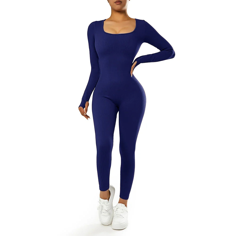 Bodycon Slim Fit Zipper Jumpsuit for Women Casual Brown Fitness Romper Streetwear Playsuit Overall