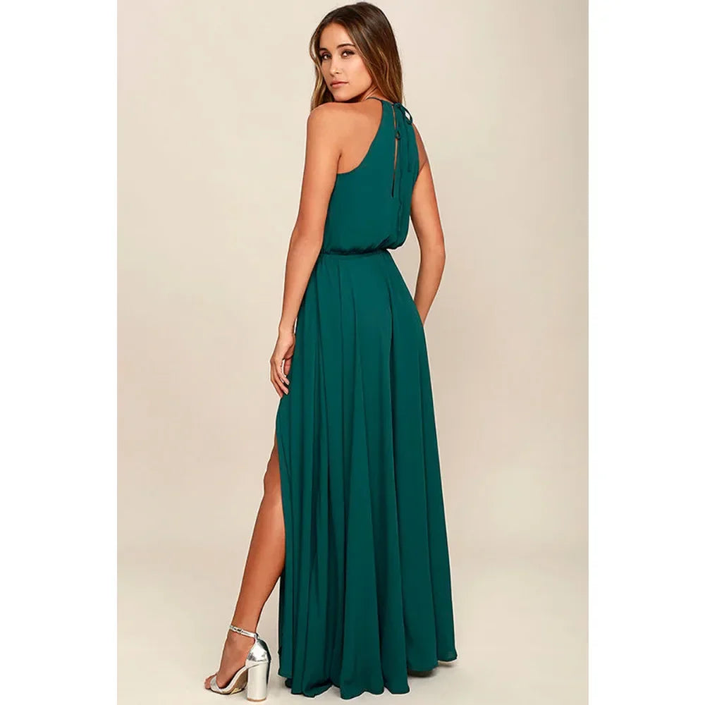 Boho Maxi Dress With High Split For Summer Beach Party