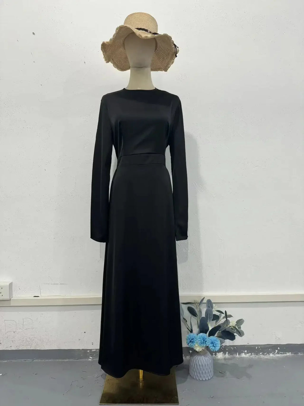 Bandage Maxi Dress High Waist Patchwork Elegant Long Sleeve